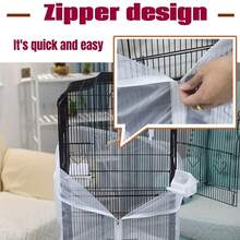 1 pezzo Copertura per gabbia per uccelli in rete con cerniera, accessorio per gabbia traspirante e anti-zanzare e anti-polvere, adatto per uccelli e piccoli animali domestici, per tutte le stagioni - Multicolore - Visualizzare 6