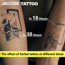 JKCODE TATTOO 防水设计半永久纹身,素描手,航海图案指南针 - 罗马数字 - 自我临时纹身,复古风格草本男女纹身贴纸 - 信仰图腾 - 手指、手臂和颈部临时纹身 - 藏蓝色 - 查看 9