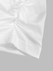 2件套女童蝴蝶结印花长袖上衣和蝴蝶结数码印花裤套装 - 白色 - 查看 5