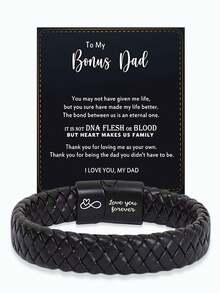 送给我儿子的励志手链，来自爸爸妈妈的礼物，永远记住你更勇敢，编织皮革手链，适合青少年男孩，来自妈妈，可调节，送给儿子的礼物，圣诞礼物