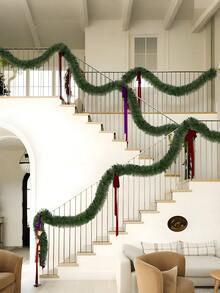 118.11inch Artificial Dense Christmas Decoration Green Grass Garland, Artificial Pine Greenery Garlands, Holiday Decoration Soft Green For Outdoor Indoor Use Artificial Greenery Garden Or Party Wedding, Christmas Fireplaces Decor, Able Indoor Outdoor Front Door Porch Home Decor, Home Decor Christmas Decorations Room Decor