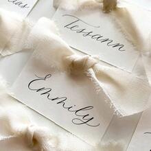 20/30/50pcs Personalized Table Cards With Ribbons Wedding Decor Placeholder Cards Party Favor Bridesmaid Cards Place Names - Multicolor - View 6