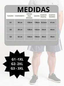 Kit 2 Bermuda Plus Size Masculina G1 G2 G3  Short Zíper e Cordão Ajustável Refletivo Calção Academia Casual Lazer - Preto e Azul - Visão 4