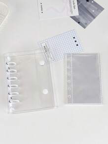 A7 Transparent Portable File Folder With Double Snap Design, Can Store Beautiful Photos, Can Be Used As Photo Album, Money Saving, Stationery, Notebook, Sticker Book, Office Supplies, School Supplies, Back To School