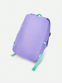 Balabala Kids Backpack Large Capacity Color Block Comfortable Daypack - Purple - View 3