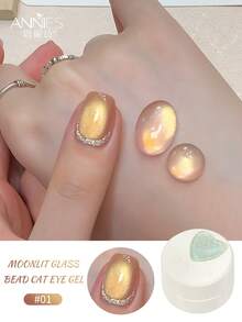 annies 5g Moon Colored Glass Bead Cat Magnetic Gel Polish - Soak Off UV/LED Flashing White Cat Eye Gel Nail Salon DIY1pcs/3pcs - 彩色 - 查看 12