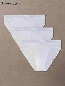 3 件装男士休闲白色内裤，100% 纯棉三角裤