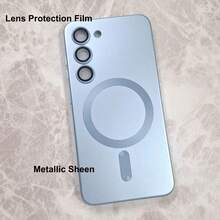 适用于三星 Galaxy A56、A36、A26、A16、A06、S25 Ultra、S24 Ultra、S23 Ultra 的奢华磁吸手机壳，采用柔软 TPU 材质，圣诞礼物，国际版，非国内版 - 遠峰藍 - 查看 3