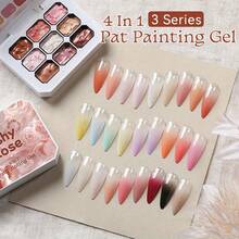 UR SUGAR 9 Colors 4 In 1 Pat Painting Gel Y2K Gradient Blush Color Semi Permanent Soak Off UV&LED Gel Nail Art Creation Salon DIY - 彩色 - 查看 2