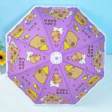 Automatic Lightweight Children's Umbrella With Whistle And Capybara Design - 紫丁香 - 查看 2