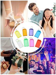 1/8/16 Thẻ chìa khóa có vòng chia và cửa sổ nhãn, Thẻ tên nhận dạng cho thú cưng, túi xách, hành lý, đồ dùng học tập, văn phòng tại nhà, rất thích hợp để sử dụng làm thẻ chìa khóa, thẻ thú cưng, thẻ ba lô, thẻ hộp cơm trưa, thẻ áo khoác, thẻ hành lý, thẻ ổ USB hoặc bất kỳ thứ gì khác yêu cầu ID. Có thể sử dụng cho nhà ở, văn phòng, công ty quản lý cho thuê, v.v. Quà tặng Giáng sinh - Nhiều màu - Xem 9