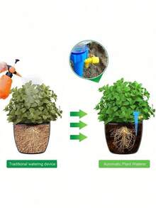 1/3/6件套自动浇水装置 - 可调节缓释阀，家用/船用园艺浇水工具，植物滴灌系统，度假无人值守浇水小工具 - 彩色 - 查看 3