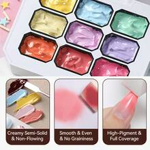 UR SUGAR 9 Colors 4 In 1 Pat Painting Gel Y2K Gradient Blush Color Semi Permanent Soak Off UV&LED Gel Nail Art Creation Salon DIY - 彩色 - 查看 10