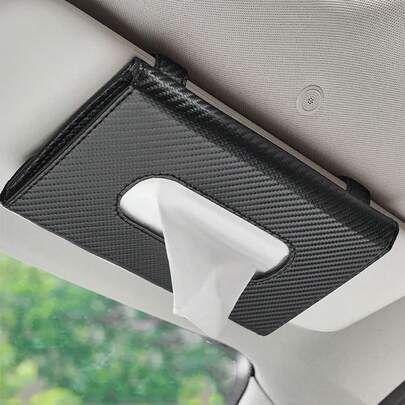 Car Napkins Holder & Visor Tissue Holder: Stylish Leather Vehicle Tissue Box & Mask Dispenser For Sun Visor - Perfect Backseat Tissue Paper Case