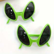 1 件外星人主题派对眼镜、头饰、新奇塑料照片道具，适合生日、单身派对、酒吧、新年庆祝、万圣节、圣诞节活动和派对装饰 - 彩色 - 查看 1