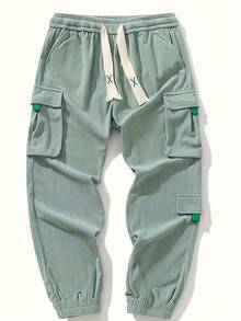 冬季秋冬男士加大码灯芯绒运动裤，舒适时尚，休闲裤适合日常穿着和购物、约会等户外活动。