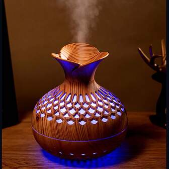 Humidificateur de fleurs, lumière, son, humidification, lumière d'ambiance colorée pour chambre, bureau, décoration de bureau, cadeau créatif