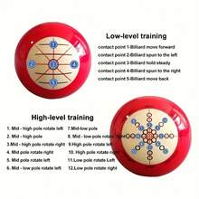 57.2毫米红白双色斯诺克/美式台球训练母球，精准训练球，提升您的台球水平和击球精准度，高品质室内台球练习工具，球上带有易于学习的数字点，经久耐用，单包装，适用于台球厅、室内游戏、桌面游戏、游戏室、牌室，游戏礼品、台球礼品、男士礼品。 - 彩色 - 查看 8