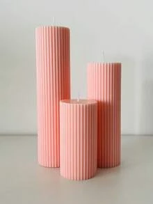 1 buc Lumânare Parfumată Roz Nou, Lumânare Cilindrică cu Dungi Verticale (Diametru: 5 cm/1,96 in, Înălțime: 3,93 in-7,87 in), Stil European, Lumânare Fără Fum, Decor Creative, Decorațiune Interioară, Ornament Modern pentru Living, Recuzită, Decor de Masă, Cadou, Decorațiune de Ziua de Naștere