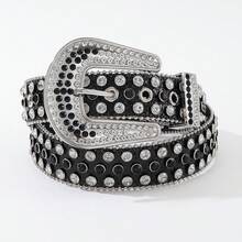 1 Fashion Temperament Full Diamond Rhinestone European And American Style Y2K Belt Belt Women's Decoration With Pants Fashion Versatile Colored Diamond Belt Party Banquet Gift - 藍色 - 查看 3