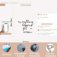 1 tranh canvas trích dẫn đầy cảm hứng - "Mọi thứ xảy ra đều có lý do" - Trang trí tường tối giản hiện đại cho phòng khách, phòng ngủ, nhà bếp, văn phòng, quán cà phê, ký túc xá, hành lang - Áp phích tư duy tích cực, không khung, nền trắng chữ đen, tranh treo tường dọc trong nhà, trang trí trong nhà | Thiết kế sạch sẽ trang trí mùa thu - Nhiều màu - Xem 13