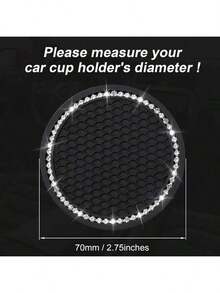 2pcs Multicolor Sparkling Car Cup Holders, Universal Vehicle Cup Holder Inserts, 2.75 Inch Rhinestone Anti-Slip Silicone Car Accessories, Fit Most Car Models - Multicolor - View 4
