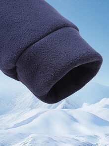 1 Peça Jaqueta Forrada de Sherpa para Homens, Outdoor, Hiking, Ciclismo, Esqui, Gola Alta, Casaco Esportivo de Fleece, Outono/Inverno