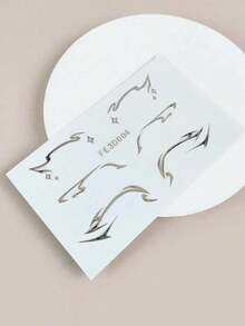 1pc 3d Silver Hot Stamping Jelly Sticker For Eye & Face - Multicolor - View 7