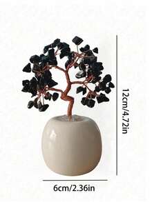 2026 Nuevo árbol de cristal colorido pequeño, decoración del hogar, decoración de cocina, decoración de habitación, decoración de, artesanías decorativas, adorno de escritorio, decoración de mesa de comedor, decoración de dormitorio, decoración de oficina, decoración de habitación, decoración de casa, decor - negro - Ver 3