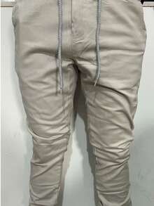 Men's Jogger Pants With Elastic And Cuff - Xám - Xem 1