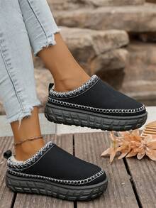 Women's Snow Boots, New Autumn/Winter Thick Bottom, Thermal Lined, Ankle Height, Warm Shoes - Black - View 3