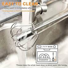 4-Speed Cordless Manual Hand Mixer With Metal Whisk For Efficient Blending, Whipping Cream, And Beating Eggs - Ideal For Baking And Cooking - Opp Bag Packaging - Egg Beater Stainless Steel Semi-Automatic Rotating Egg Beater Egg Beater Mixer