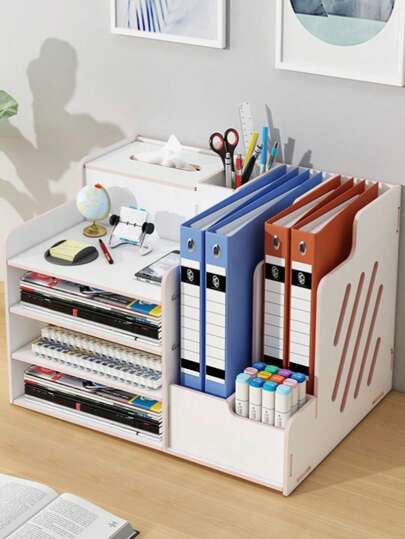 Organizador De Escritorio Multifuncional Con PlanificacióN Razonable Del Espacio, Organizador De Escritorio Con CajóN Blanco De Alta Capacidad, Porta LáPices Para Oficina, Escuela Y Hogar, Adecuado Para Estudiantes, Profesores, Oficinistas, Puede Colocar Libros, BolíGrafos, Ordenadores, CosméTicos, Necesidades Diarias, Adecuado Para Dormitorio, BalcóN, SalóN, Cocina, BañO