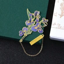 Vintage Chinese Style Floral Copper Bookmarks, Decorative Metal Collectibles, Exquisite Crafts, Christmas Gift - Multicolor - View 12