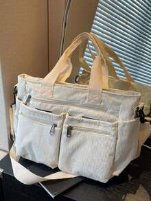 新款时尚经典学院风休闲多口袋大容量双手柄单肩特别保暖。特别适合校园、办公室、日常搭配、约会、逛街、购物、外出、送礼