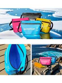 1个防水拉链袋，5升容量，适合游泳、划船、徒步旅行、露营、户外运动、旅行，男女通用 - 彩色 - 查看 3