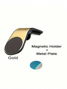 1 pièce Support de téléphone magnétique en forme de L, support universel vertical et horizontal pour aération de voiture pour téléphone portable et tablette compatible avec , téléphone Android, cadeau pour anniversaire, famille, amis pour support de téléphone pour aération de voiture, accessoires de voiture, applicable à divers modèles de téléphones Apple