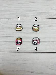 8pcs/Set Cute Panda Animal Pattern Accessories For DIY Sandals, Bracelets, Phone Decorations, Suitable For Beach, Holiday, Birthday Gifts