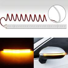S&D 1pc/2pcs Car Mirror Lights Universal Auto Mirror Light Car Turn Signal Streamer Strip Flowing Turn Signal Lamp Car Accessories
