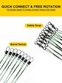 NYAYEO 30 Stücke/Set Angelschnur Köder Draht Edelstahl Vorfach Draht Hauptschnur Angelzubehör für Hecht versteckte Hauptschnur Outdoor Angeln Ausrüstung (zufällige Farbe)