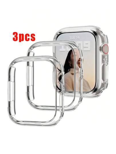 3pcs Transparent Hollow Case, PC Hard Shell Hollow Watch Case Suitable For 38/40/41/42/44/45/49mm Ultra/SE/8/7/6/5/4/3/2/1