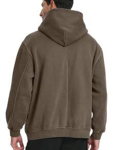 Mens Women Oversized Acid Wash Hoodie Unisex Heavyweight Vintage Fleece Sweatshirt & Hoodies For Men Couple 2025halloween - 咖啡 - 查看 5