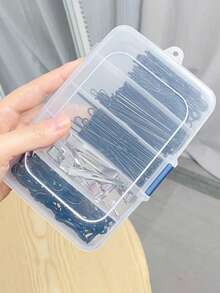 1pc Transparent Plastic Desktop Storage Box, Multi-Purpose Organizer Box For Small Items, Toys, Jewelry, Stickers, Cards, Hair Accessories. Slight Color Difference Does Not Affect Usage.