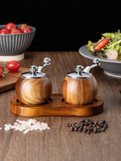 1件/2件/3件陶瓷芯手持胡椒研磨器，迷你圆形胡椒研磨器，多功能盐胡椒研磨器厨房工具