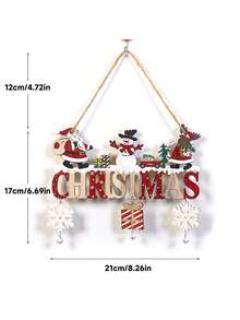 1set/2sets Creative Wooden Christmas Tree & Letter Decor Hanging Ornaments, Reindeer Christmas English Decor Sign