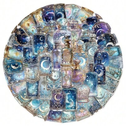 50PCS Transparent Stickers Bottle Stickers Aesthetic Stickers Moon Stickers Fantasy Stickers Fun Stickers Vinyl Waterproof Stickers Aesthetic Laptop Sticker Pack Skateboard Stickers Water Bottle Stickers Notebook Stickers