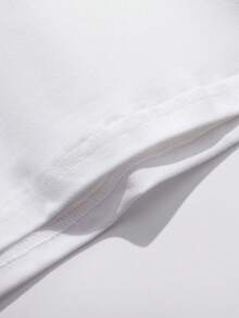 Men's Summer Letter & Gaming Console Print T-Shirt And Drawstring Waist Shorts Set - White - View 6