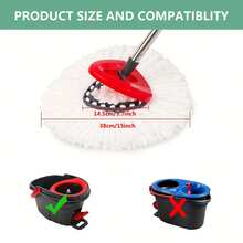 3 đầu lau nhà bằng sợi microfiber thay thế - Dễ dàng vệ sinh, đầu lau có thể giặt được. - Nhiều màu - Xem 6