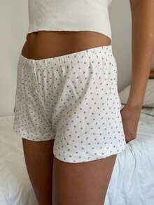 Women's Y2k Low Rise Pajama Shorts Floral Striped Print Summer Boxer Lounge Shorts With Comfy Elastic Waist Casual PJs Bottoms Cute Slim Fit Mini Boy Shorts Loungewear Sleepwear - 淺藍色 - 查看 3