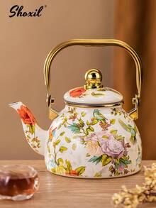 shoxil 1pc Enamel Enamel Kettle Kettle Large Capacity Kettle Gas Induction Cooker Universal